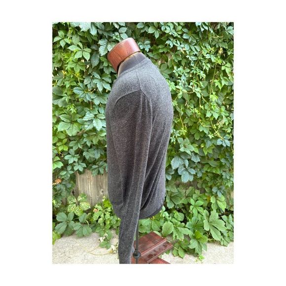 H&M Men's Slate Grey Pullover Sweater V-Neck Fine Knit 100% Cotton Sz M - Picture 7 of 8